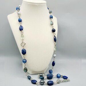 David Yurman Signature Bijoux Necklace w/ Lapis Lazuli & Multi-Gemstone - 36"